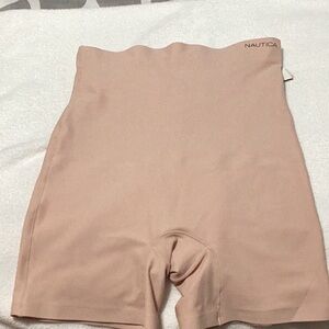Nautica Beige High-Waisted Shapeware shorts
